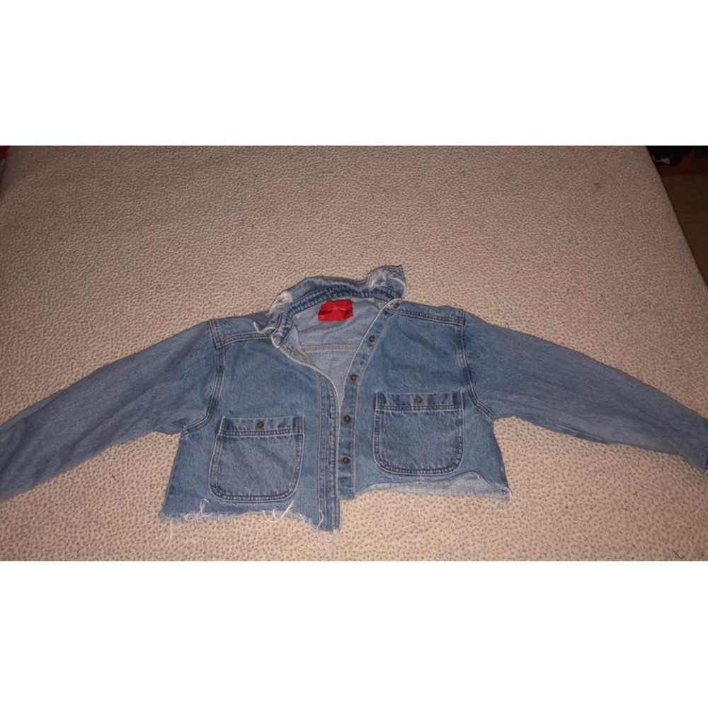 Blue cropped jean jacket